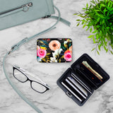 Floral on Black Armored Wallet