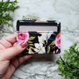 Floral On Black Slim Wallet