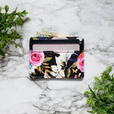 Floral On Black Slim Wallet