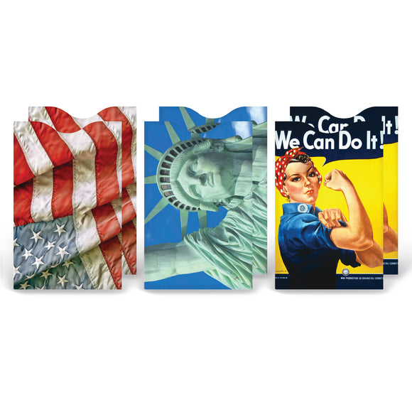 Set Of 6 - Americana Credit Card Sleeve